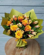 Букет цветов из:  Альстромерии и Розы в Дубровке