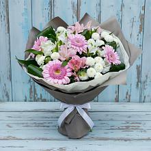 Букет цветов из:  Герберы, Альстромерии и Хризантемы в Дубровке