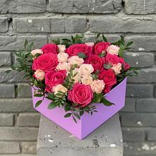 Цветочная композиция из Розы в коробке в Дубровке