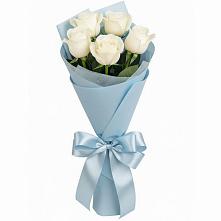 Букет 5 Белых роз Проуд в Дубровке