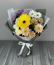 Букет цветов из:  Розы, Герберы и Хризантемы в Дубровке