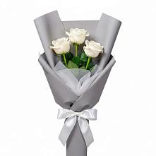 Букет 3 белые розы #REPLACE_PRED# Дубровке