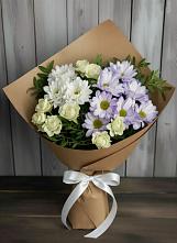 Букет цветов из:  Хризантемы и Розы в Дубровке