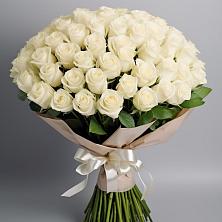Букет 101 беля роза Белоснежка в Дубровке
