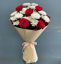 Букет цветов из:  Розы и Хризантемы в Дубровке