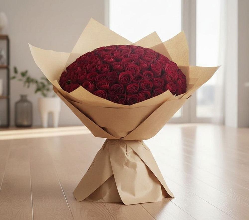 Букет 101 Красная роза в Дубровке