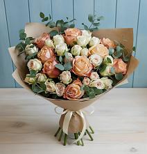 Букет цветов из:  Альстромерии и Розы в Дубровке